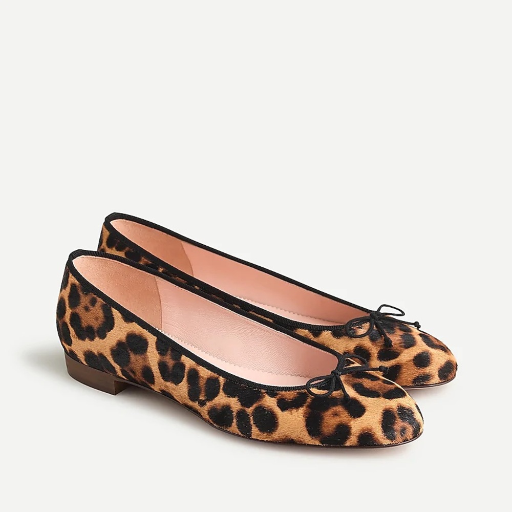 J.Crew Kiki flats calf hair leopard